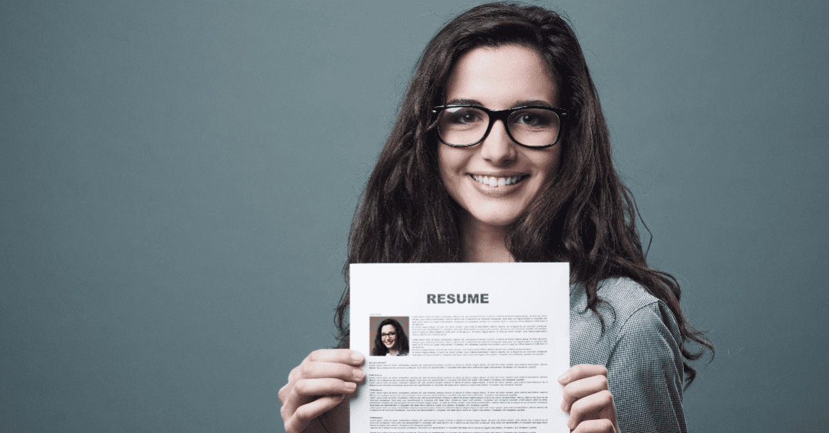 women holding resume with personal skills