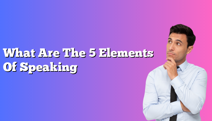 What Are The 5 Elements Of Speaking